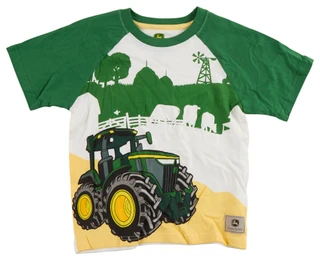 Thumbnail 1: John Deere Little Boys' Farm Scene Raglan Tee 