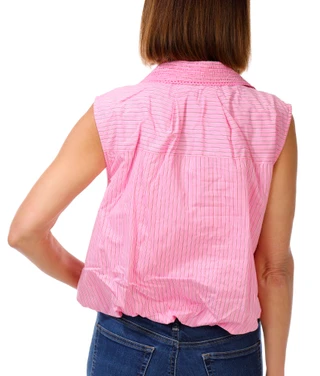 Thumbnail 2: Democracy Women's Sleeveless Button Front Striped Shirt 