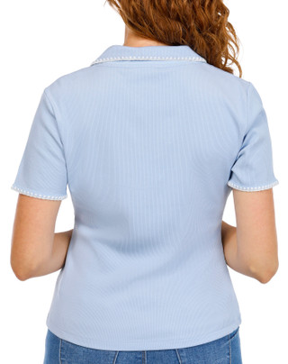 Thumbnail 2: TRUTH Women's Ribbed Whipstitch Polo Top 