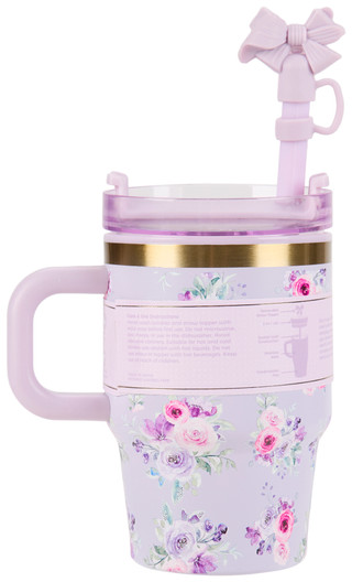 Thumbnail 2: Kensie 14 Oz. Stainless Steel Tumbler with Bow Topper 
