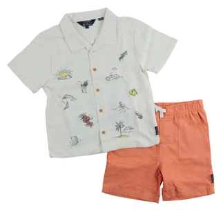 Thumbnail 1: Ben Sherman Little Boys' 2-Piece Cabana Shirt & Shorts Set 