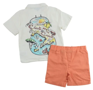 Thumbnail 2: Ben Sherman Little Boys' 2-Piece Cabana Shirt & Shorts Set 