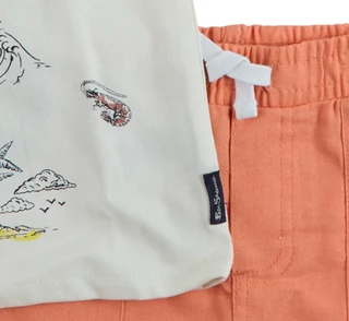 Thumbnail 3: Ben Sherman Little Boys' 2-Piece Cabana Shirt & Shorts Set 