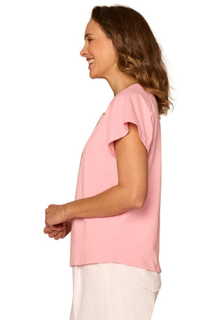 Thumbnail 2: Democracy Women's Short Sleeve Embroidered Boyfriend Tee 