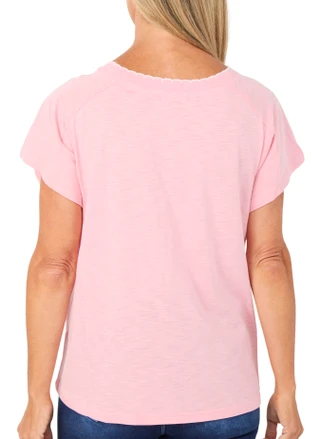 Thumbnail 4: Democracy Women's Short Sleeve Embroidered Boyfriend Tee 