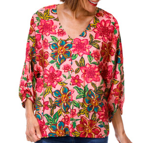 Thumbnail 1: Democracy Women's Kimono Sleeve V-Neck Woven Top 