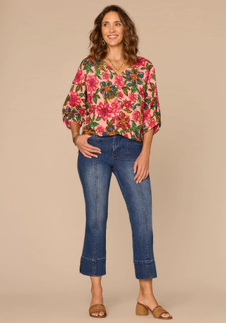 Thumbnail 4: Democracy Women's Kimono Sleeve V-Neck Woven Top 