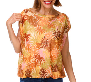 Thumbnail 1: Democracy Women's Boat Neck Bubble Hem Knit Top 