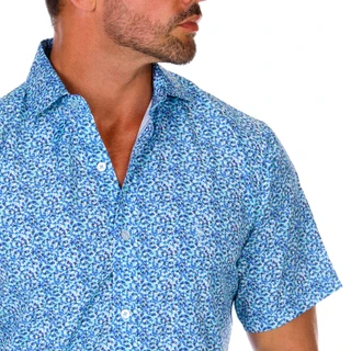 Thumbnail 2: TAILORBYRD Men's Swirling Floral Button Down Shirt 