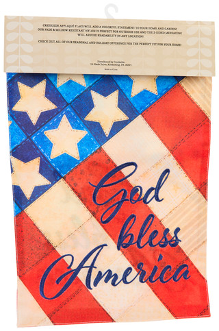 Thumbnail 2: Creekside God Bless America Applique Garden Flag 