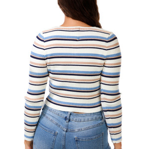 Thumbnail 2: Edge & Ivy Juniors' Square Neck Cardigan Sweater 