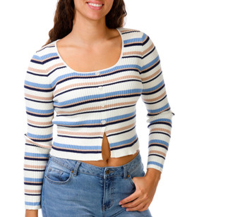 Thumbnail 1: Edge & Ivy Juniors' Square Neck Cardigan Sweater 