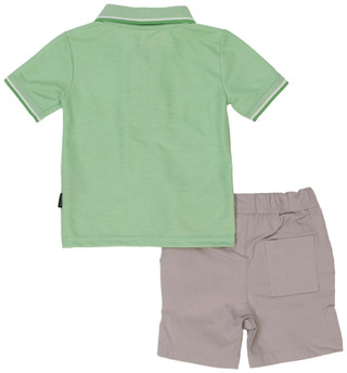 Thumbnail 2: Kenneth Cole Toddler Boys' 2-Piece Zip Polo & Shorts Set 