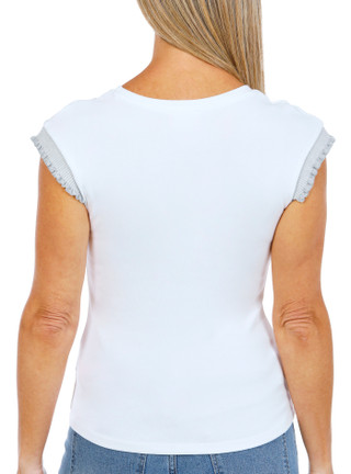 Thumbnail 3: Philosophy Women's Petite Flutter Sleeve Top 