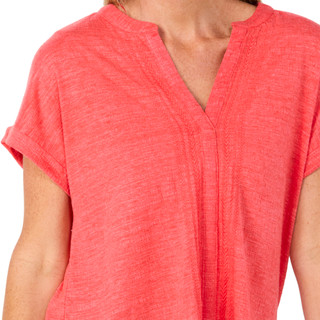 Thumbnail 3: Cable & Gauge Women's Short Sleeve Crinkle Henley Top 