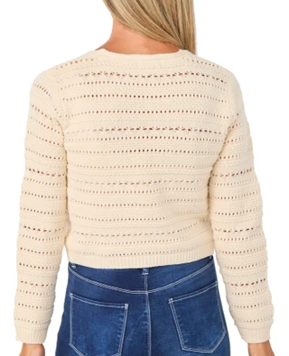 Thumbnail 2: Edge & Ivy Juniors' Pointelle Tie-Front Cardigan 