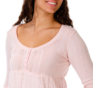 Thumbnail 2: Edge & Ivy Juniors' Long Sleeve Henley Babydoll Sweater 