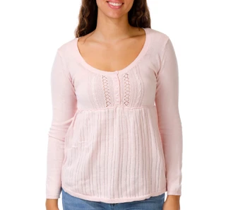 Thumbnail 1: Ragged Rose Juniors Long Sleeve Henley Babydoll Sweater 