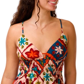Thumbnail 4: INSPIRED HEARTS Juniors' Smocked Waist Maxi Dress 