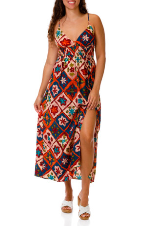 Thumbnail 1: INSPIRED HEARTS Juniors' Smocked Waist Maxi Dress 