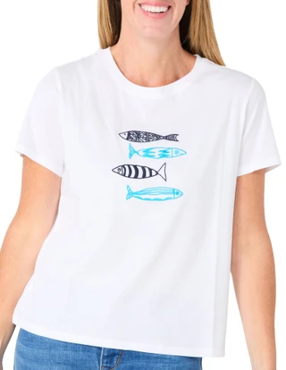 Thumbnail 1: Philosophy Women's Embroidered Large Fish Tee 