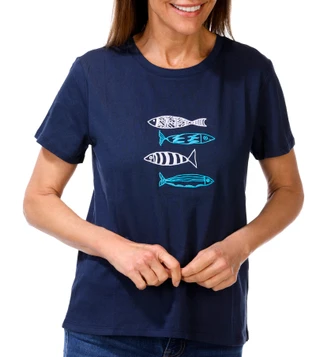 Thumbnail 1: Philosophy Women's Embroidered Large Fish Tee 