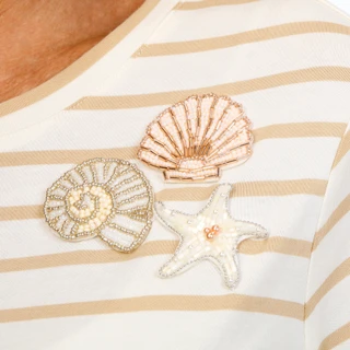 Thumbnail 3: Philosophy Women's Natural Shell Striped Tee 