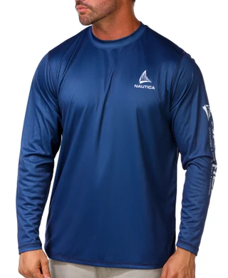 Thumbnail 1: Nautica Men's Long Sleeve Performance Graphic Tee 