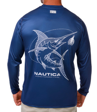 Thumbnail 2: Nautica Men's Long Sleeve Performance Graphic Tee 