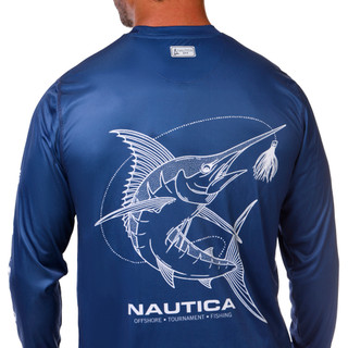 Thumbnail 3: Nautica Men's Long Sleeve Performance Graphic Tee 