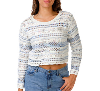 Thumbnail 1: Edge & Ivy Juniors' Pointelle Pullover Sweater 