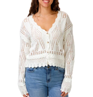 Thumbnail 1: Edge & Ivy Juniors' Long Sleeve Pointelle Cardigan 