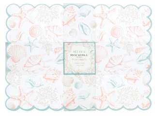 Thumbnail 1: Colordrift Scalloped Foam Back Placemat Set of 6 