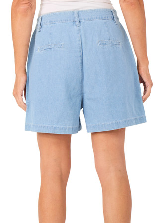Thumbnail 2: BY TOGETHER Juniors' Chambray Casual Shorts 