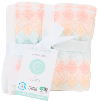 Thumbnail 1: Caro Home Salina 4-Piece Washcloth Set 