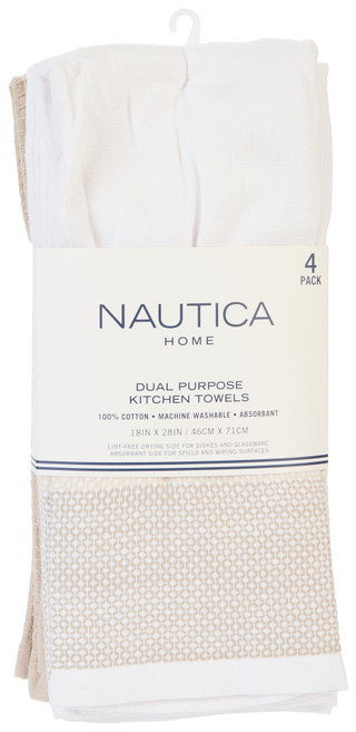 Thumbnail 1: Nautica 4-Piece Dual Purpose Kitchen Towel Set 