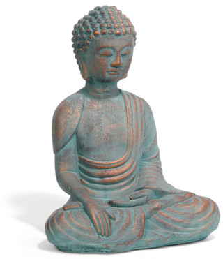 Thumbnail 3: Urban Trends Cement Meditating Buddha Figurine 