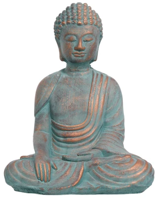Thumbnail 1: Urban Trends Cement Meditating Buddha Figurine 