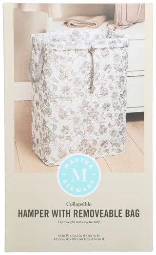 Thumbnail 1: Martha Stewart Collapsible Hamper with Removable Bag 
