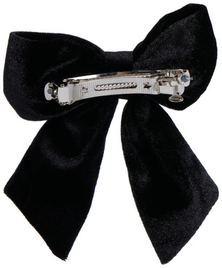 Thumbnail 2: Noir 2 Pc Harvest Charm Velvet Bow Hair Clips 