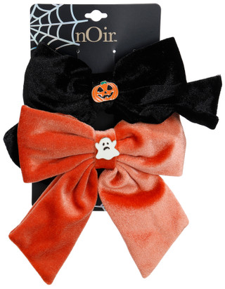 Thumbnail 1: Noir 2 Pc Harvest Charm Velvet Bow Hair Clips 