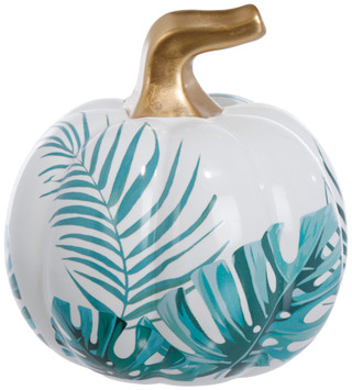Thumbnail 1: Autumn Gatherings Harvest Ceramic Leaf Pumpkin 
