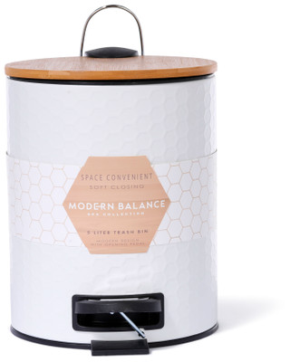 Thumbnail 1: Dream Home Soft Close 5-Liter Trash Bin with Bamboo Lid 