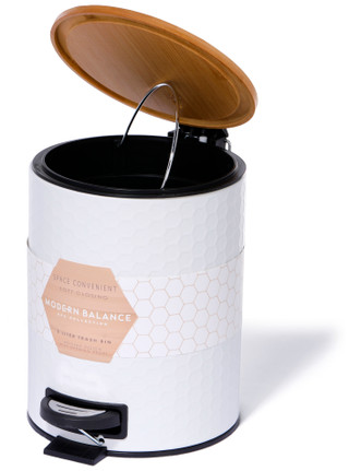 Thumbnail 4: Dream Home Soft Close 5-Liter Trash Bin with Bamboo Lid 