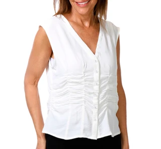 Thumbnail 1: Ellen Tracy Women's Airflow Ruched Waist Top 