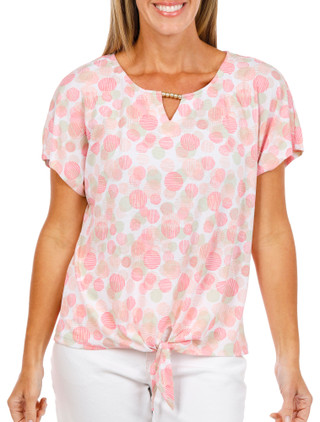 Thumbnail 1: Hearts of Palm Women's Short Sleeve Crinkle Knit Top 