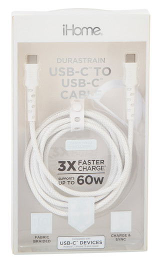 Thumbnail 1: Ihome 10-Foot Braided USB-C to USB-C Cable 