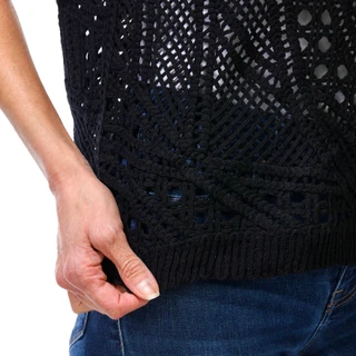 Thumbnail 4: DKNY Women's Short Sleeve Crochet Cotton Sweater 