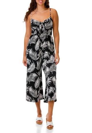Thumbnail 1: INSPIRED HEARTS Juniors' Tie Front Jumpsuit 