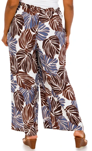 Thumbnail 2: Kaktus Couture Women's Plus Drawstring Wide Leg Pants 